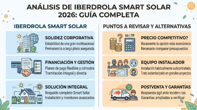 Infografia comparativa de ventajas e inconvenientes del autoconsumo solar Smart Solar