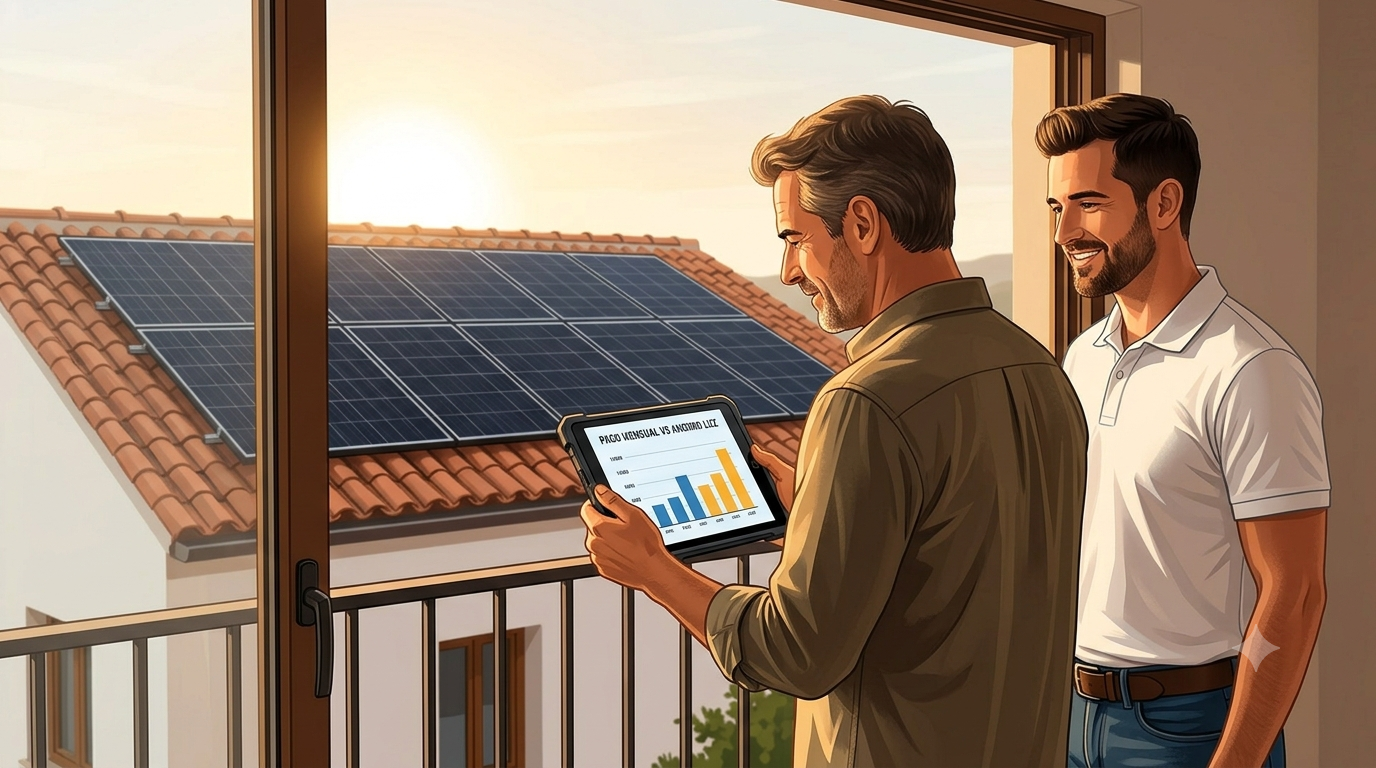 Opciones de financiación solar en España 2026 paneles solares vivienda unifamiliar y técnico confiable.