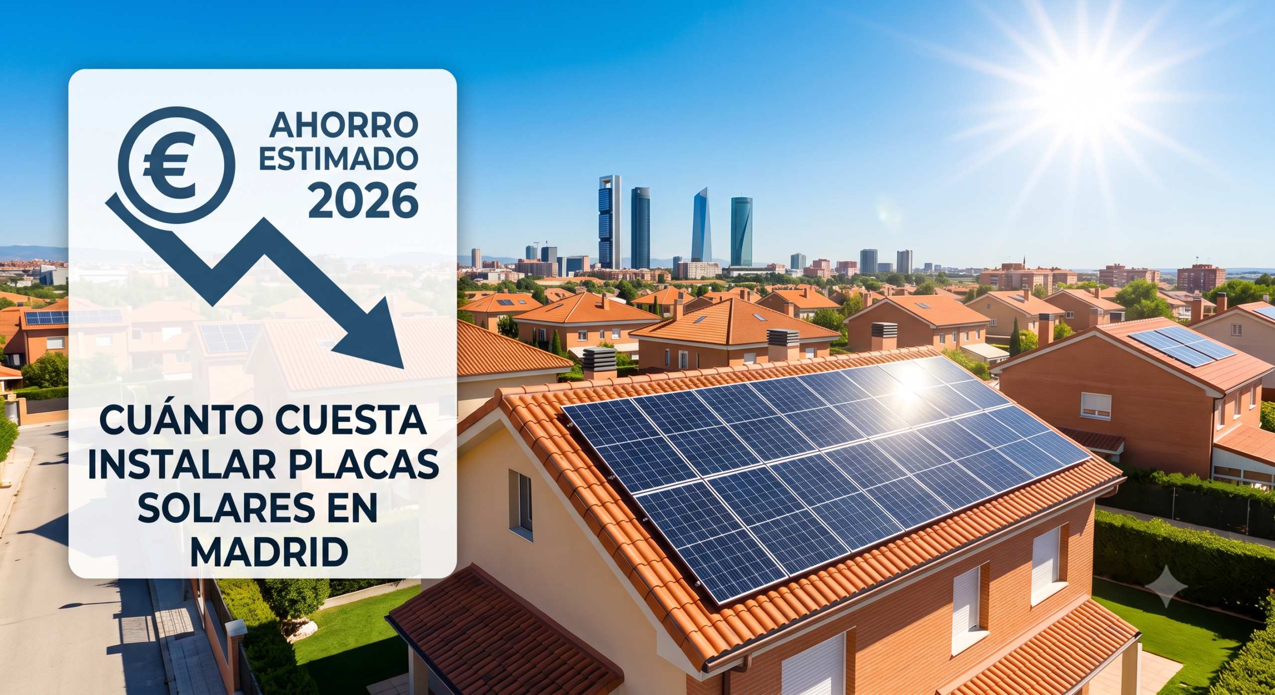 coste instalación placas solares Madrid 2026 ahorro energético residencial skyline madrid