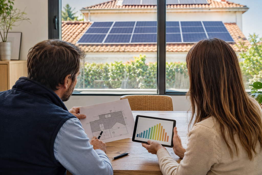 Cálculo de potencia de placas solares según consumo eléctrico anual de una vivienda.