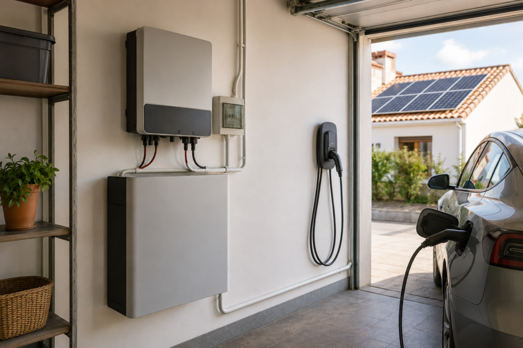Batería solar doméstica y coche eléctrico para prever futuros consumos de una instalación fotovoltaica.