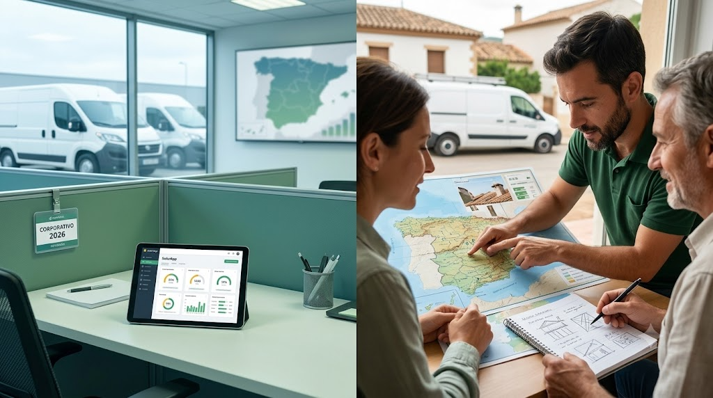 Comparación visual servicio instaladora solar corporativa vs instaladora local