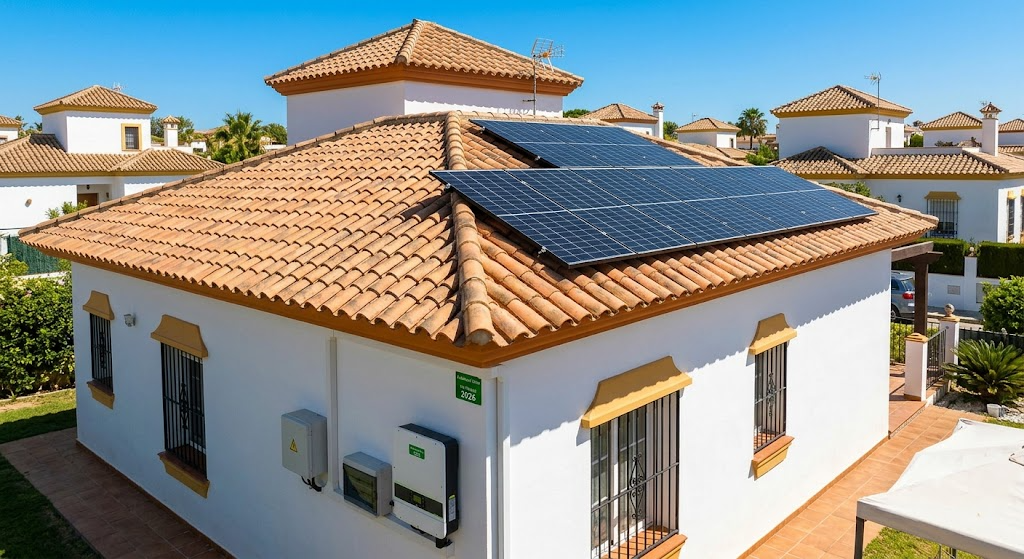 ejemplo instalación placas solares chalet andaluz 4.5 kWp sevilla componentes llave en mano